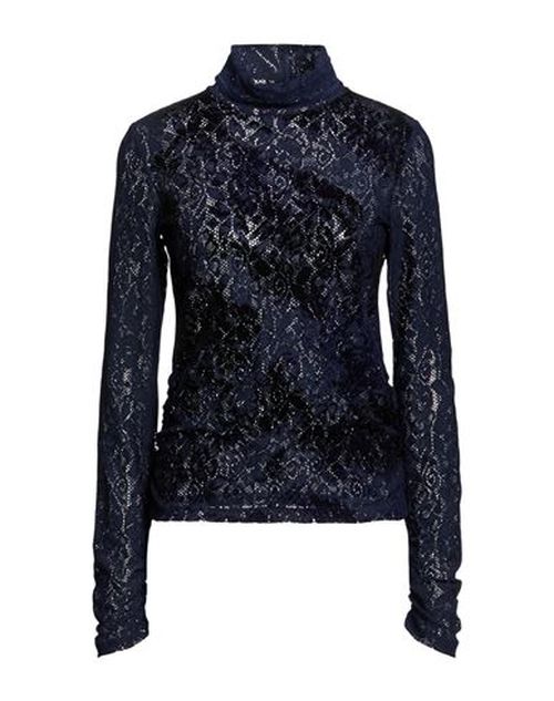 Woman Turtleneck Midnight blue Size 8 Nylon, Elastane