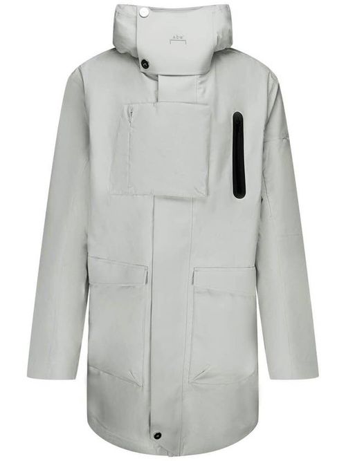 Concealed-fastening hooded jacket - Neutrals