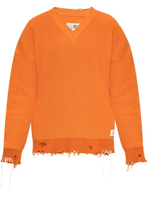 Numbers-motif jumper - Orange