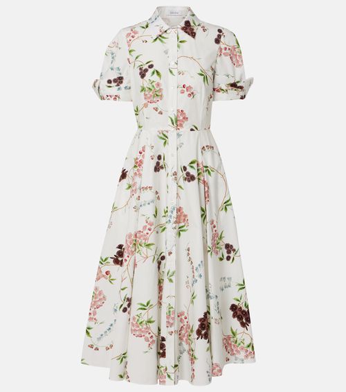 Floral cotton poplin shirt dress