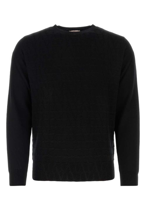 Virgin Wool Crew Neck Sweater — Black
