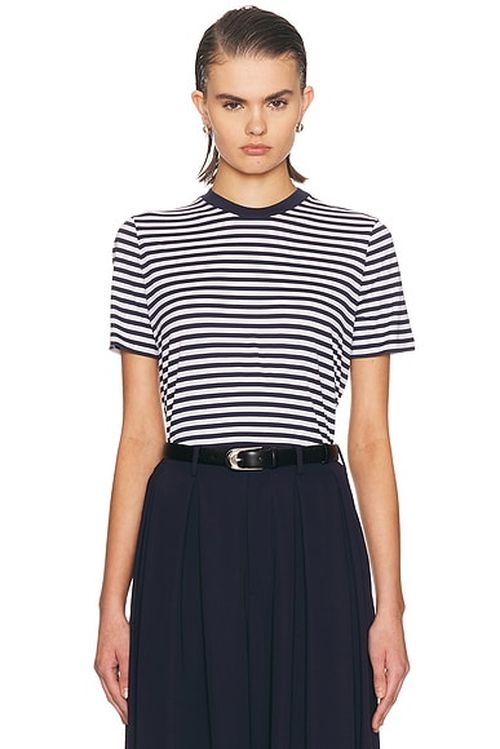 Ralph Lauren Collection T-shirt in Dark Navy & White - White,Navy. L also in M