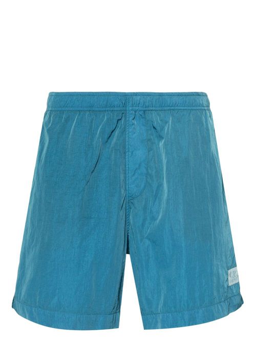 Logo-patch swim shirts - Blue
