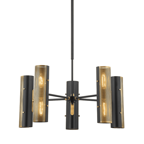 Patina Brass Ten Light Chandelier from the Mikka Collection