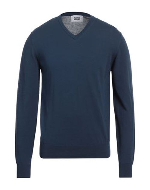 Alpha Studio Man Sweater Navy Size 40 Cotton