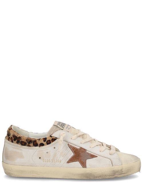 Super Star Distressed White Cow Leather Sneakers