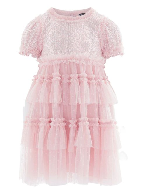 Sequin-embroidered tulle dress - Pink
