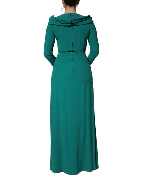 Acetate-Viscose Blend Gown — Green