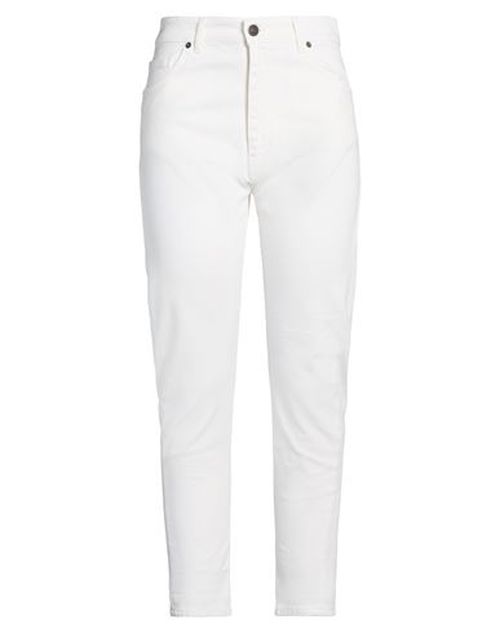 Patriòt Woman Pants White Size 28 Cotton, Elastane