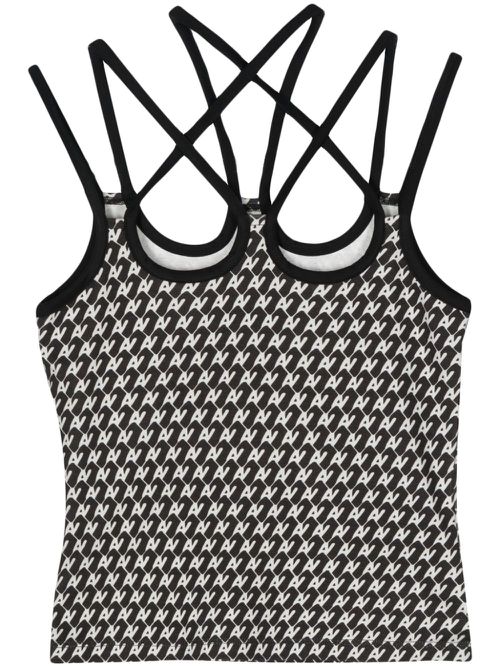 Logo-print tank top - Black