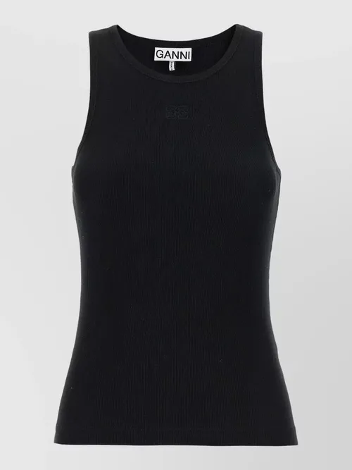 Ganni - sleeveless ribbed knit top design