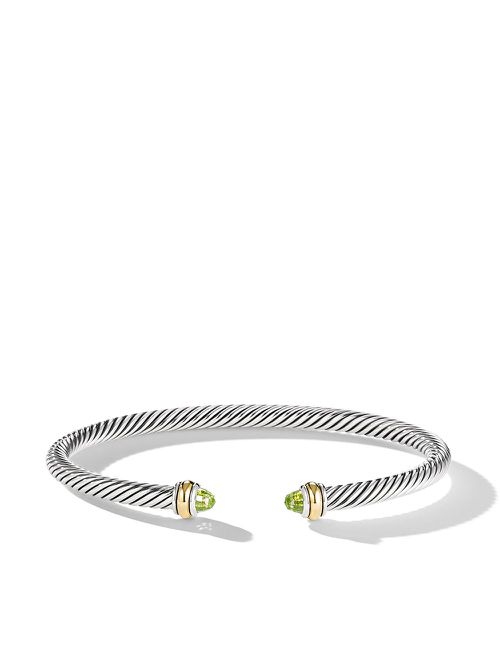 18kt yellow gold and sterling silver Cable Classics peridot bracelet