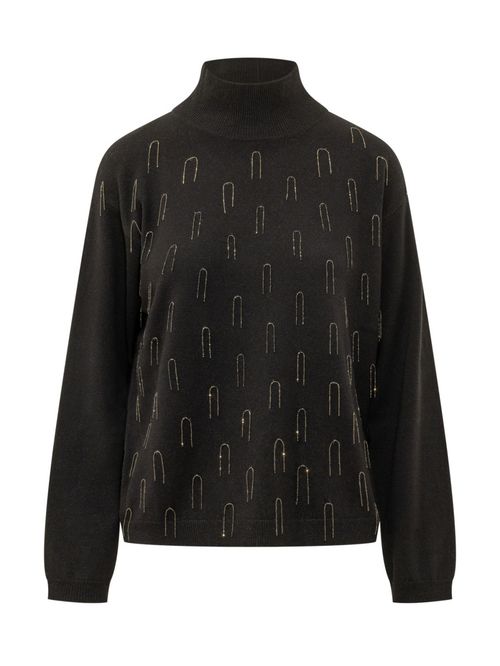 Black Embellished Turtle Neck Sweater