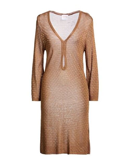 Woman Midi dress Camel Size L Viscose