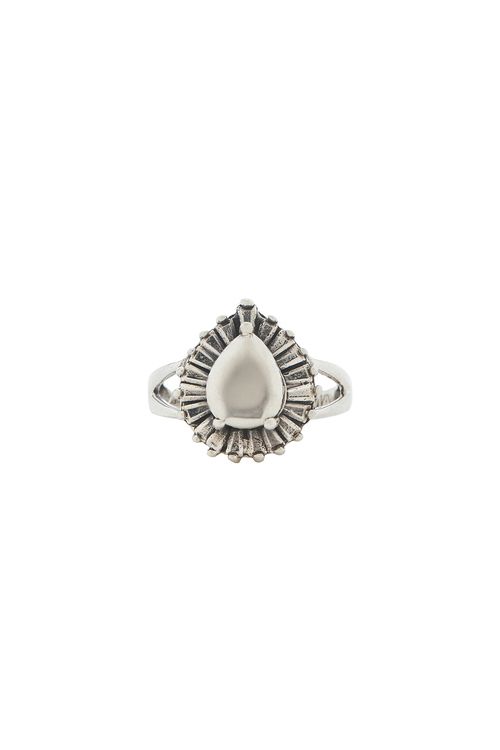 Martine Ali Tear Drop Ring in Sterling Silver - Metallic Silver. 7 also