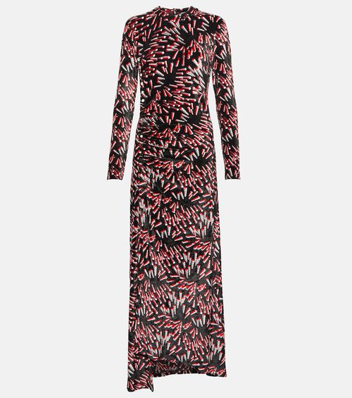 Printed velvet maxi dress