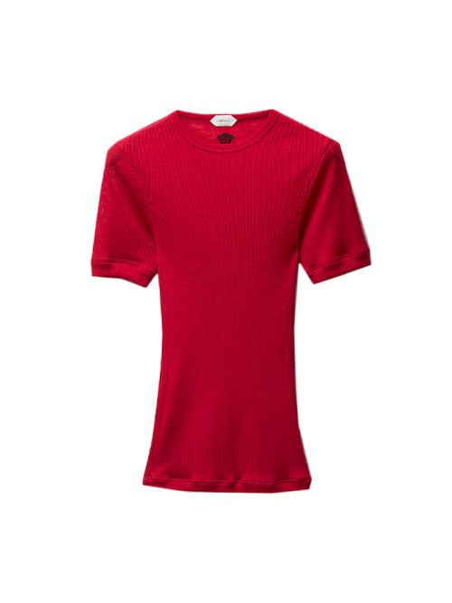 T-Shirt Rib With Medusa Embroidery
