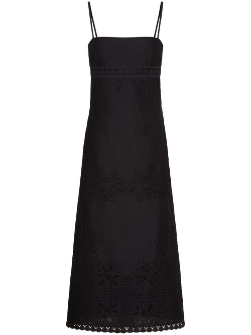 Cotton midi dress - Black