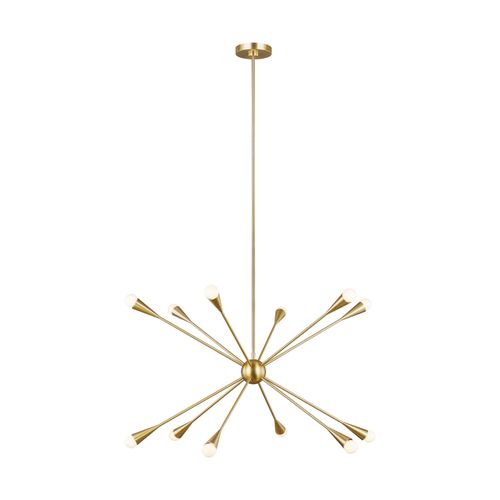 Visual Comfort Studio Jax 12-Light Chandelier in Burnished Brass by Ellen Degenere
