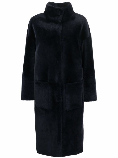 Reversible shearling coat - Blue