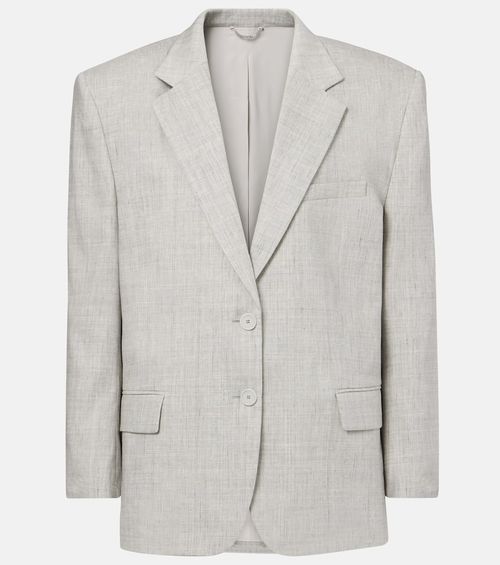 Oversized linen and wool blazer