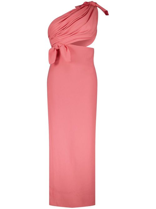 One-shoulder column gown - Pink
