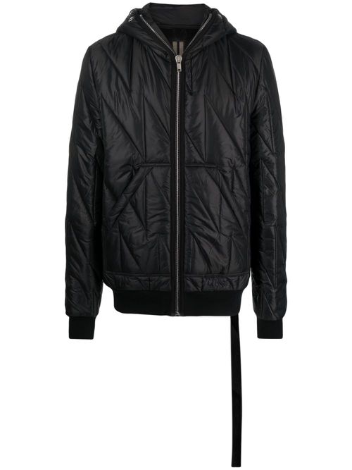Gimp quilted hooded jacket - Black