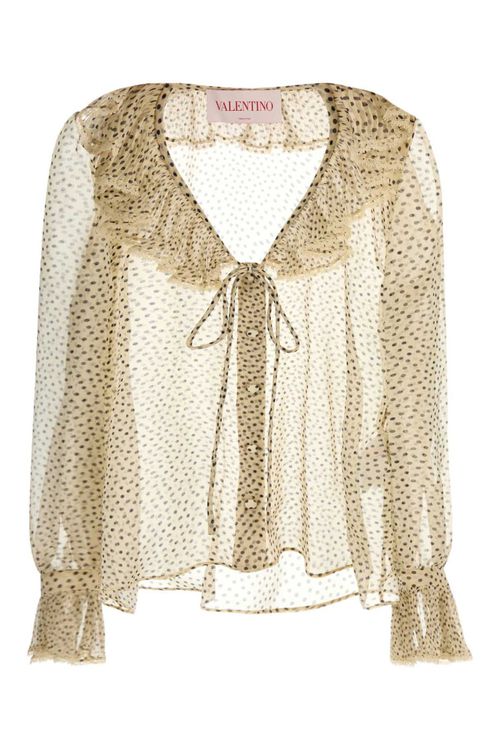 Beige Printed Georgette Top