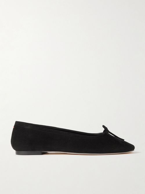 Delfina Suede Ballet Flats - Black
