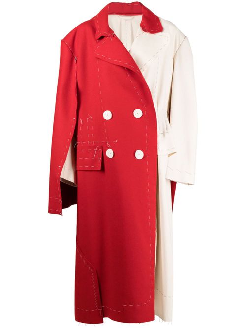Deconstructed double-breasted coat - Neutrals