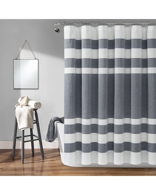 Lush Decor Fashion Cape Cod Stripe Yarn Dyed Cotton Shower Curtain