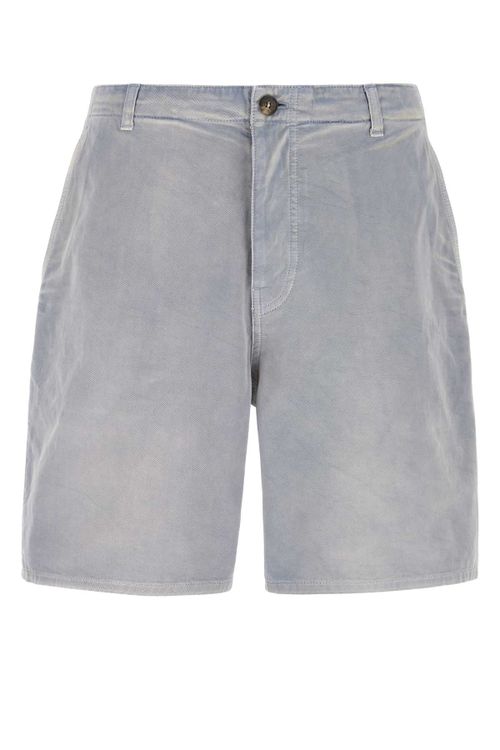 Gabardine Cotton Bermuda Shorts — Blue