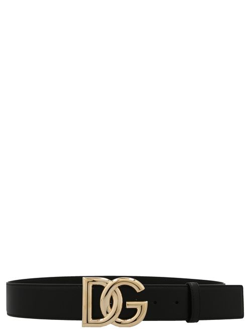 -Logo Belt Cinture Nero-Donna
