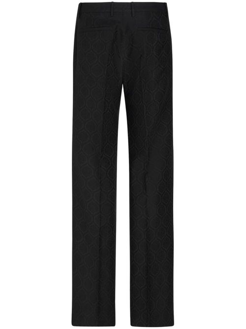 Jacquard straight-leg trousers - Black