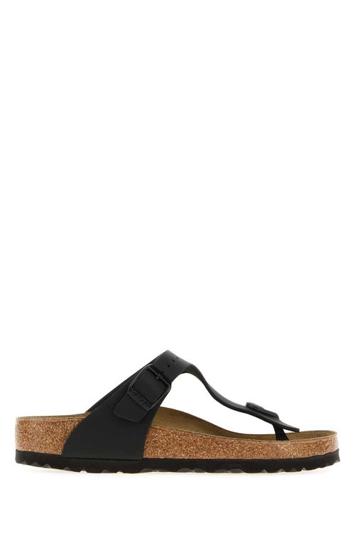 Birkenstock Black Leather Gizeh Thong Slipper