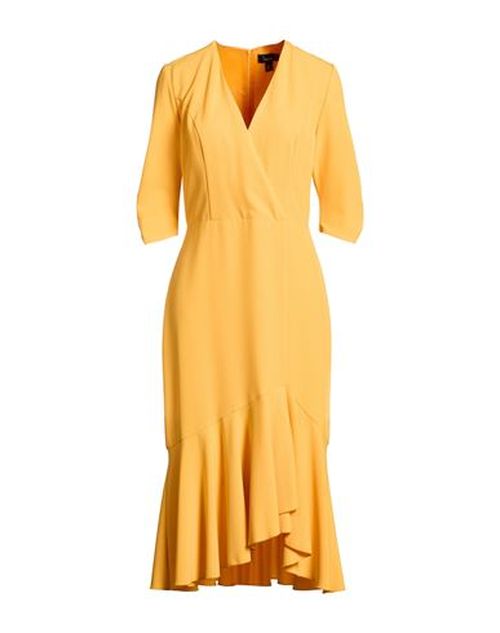 Woman Midi dress Yellow Size 8 Polyester, Elastane