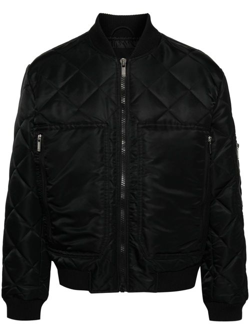 Logo-embroidered bomber jacket - Black