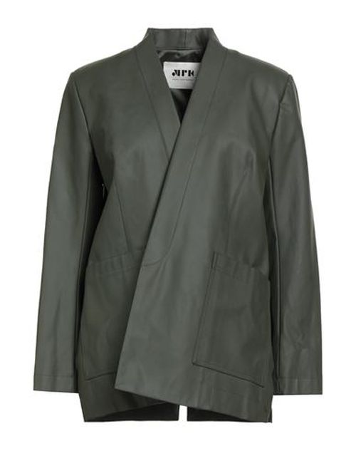 Woman Jacket Dark green Size 10 Cotton, Polyurethane