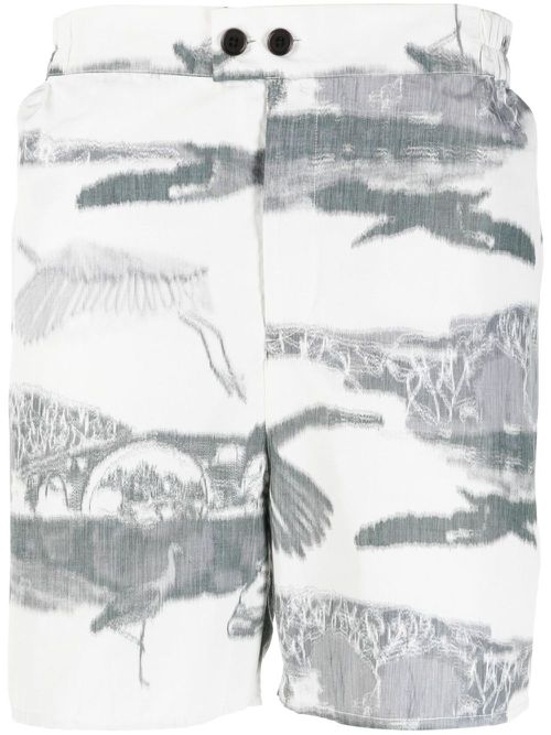 Graphic-print bermuda shorts - Neutrals