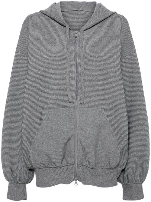 Knitted hooded cardigan - Grey