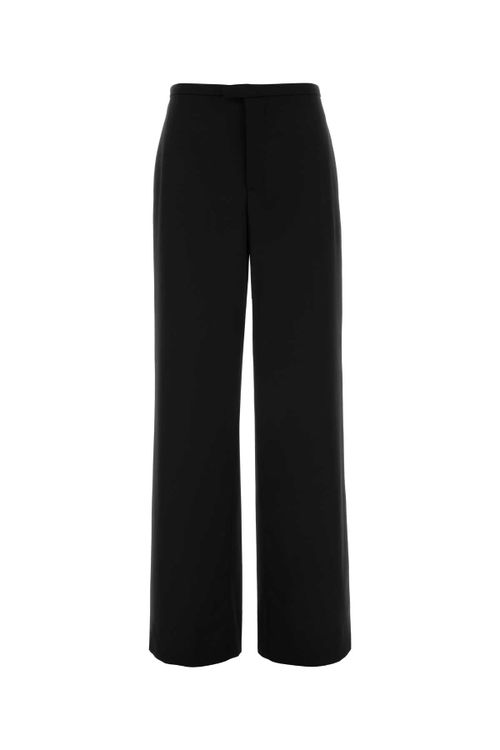 Wool Palazzo Trouser — Black