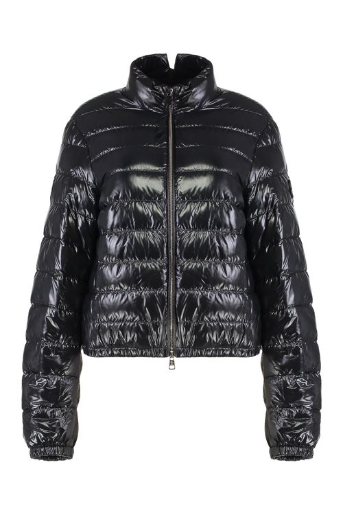 Knut Full-Zip Down Jacket with Logo Sleeve Patch