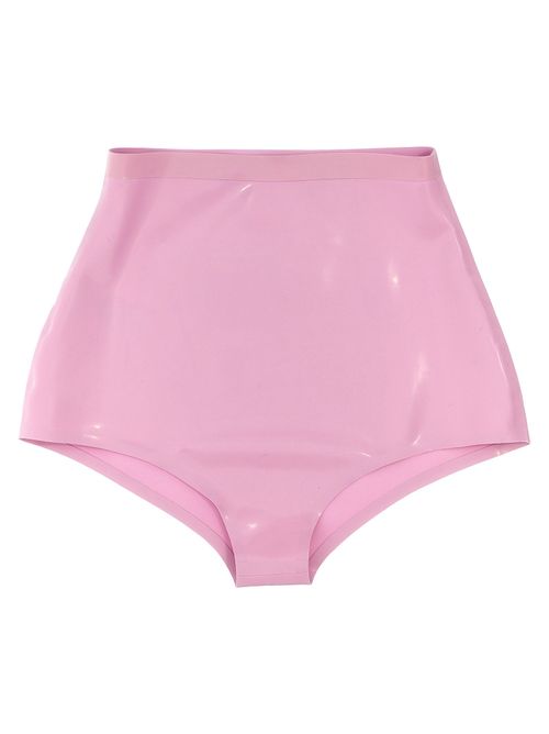 Latex High-Waist Briefs — Pink