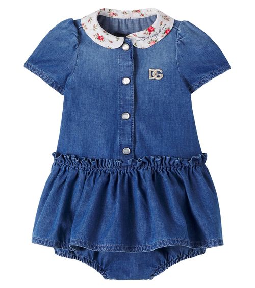 Baby DG denim dress and bloomers set