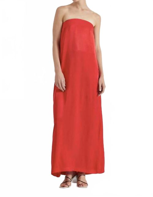 Voyage Strapless Maxi Dress In Crimson