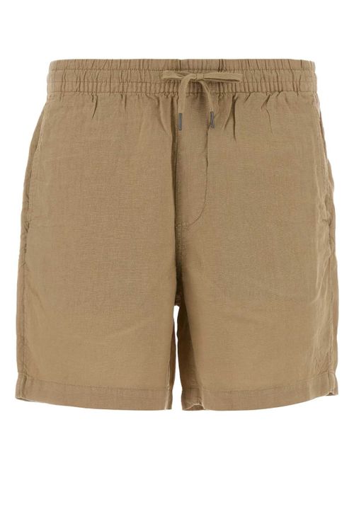 Linen Bermuda Shorts — Beige
