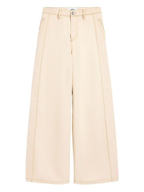 Super Wide Denim Jeans — Cream