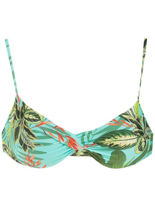 Cassis tropical print bikini top - Green