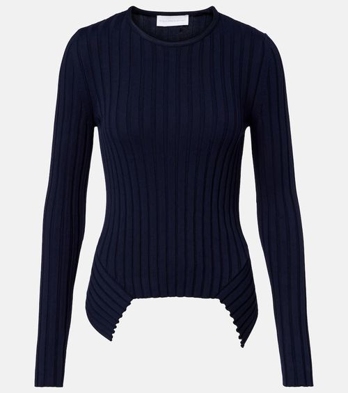 Ribbed-knit cotton sweater