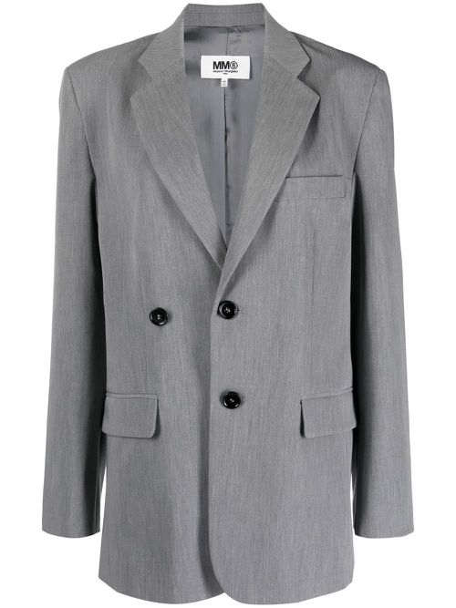 Single-breasted boxy blazer - Grey